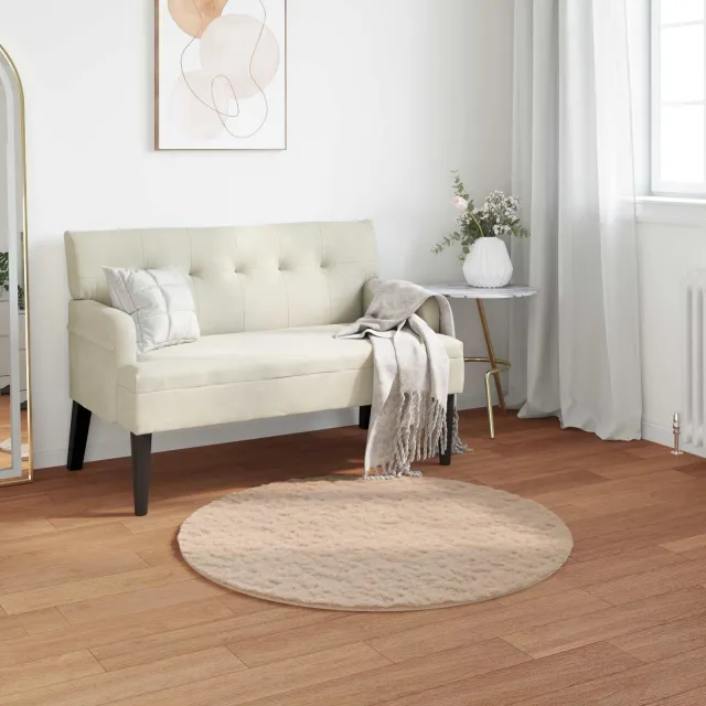 vidaXL Antislip vloerkleed van imitatie konijnenbont OLITE Taupe, foto 2