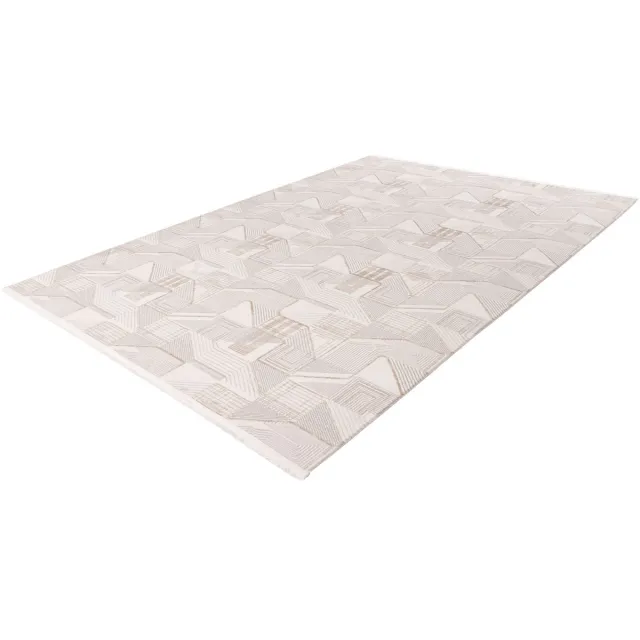 Pierre Cardin Vloerkleed - Tapijt - Modern - Beige Zilver - Designerkwaliteit - Luxe en Onderhoudsvriendelijk