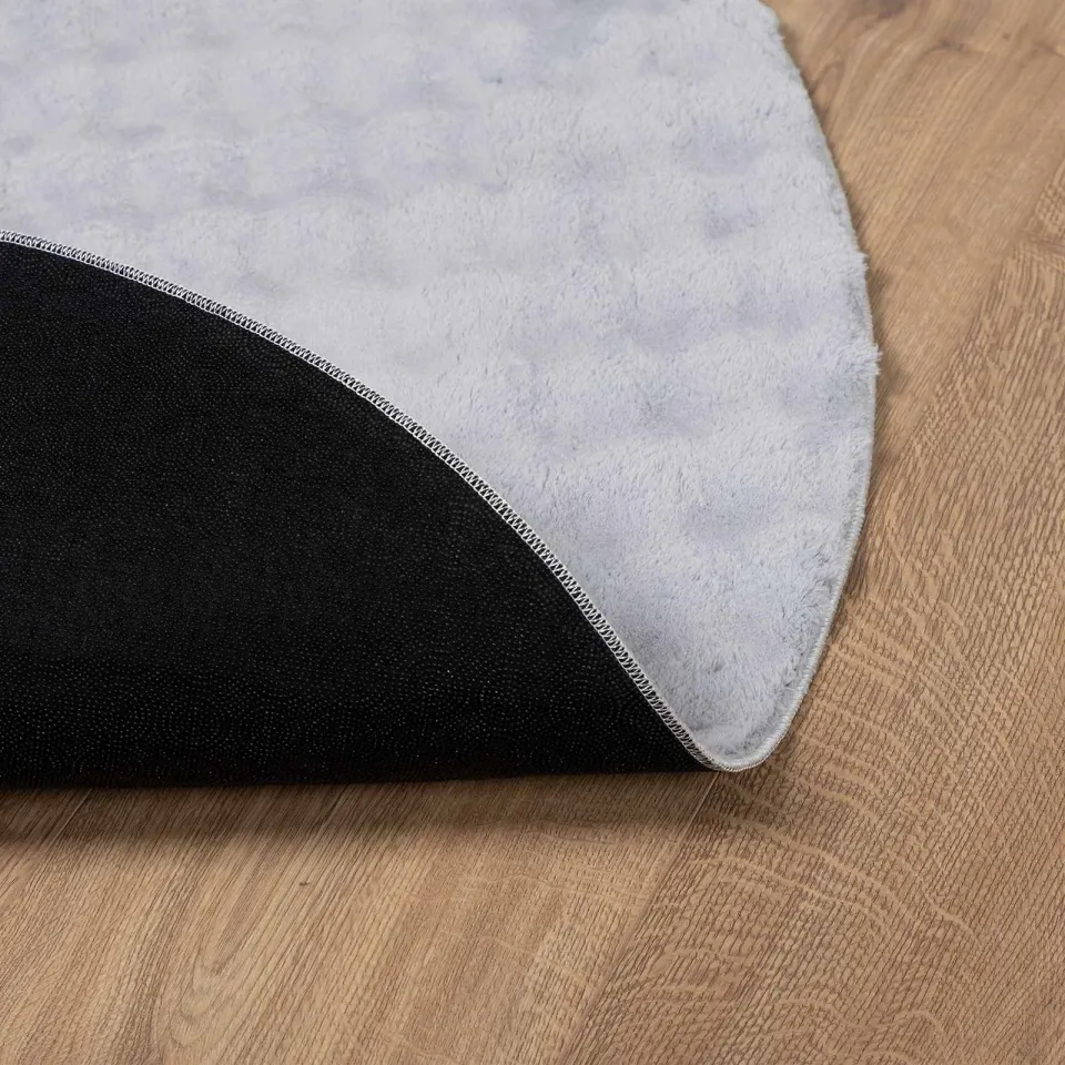 vidaXL Vloerkleden Rond SIROLO Grijs Ø 120 CM Polyester, foto 4