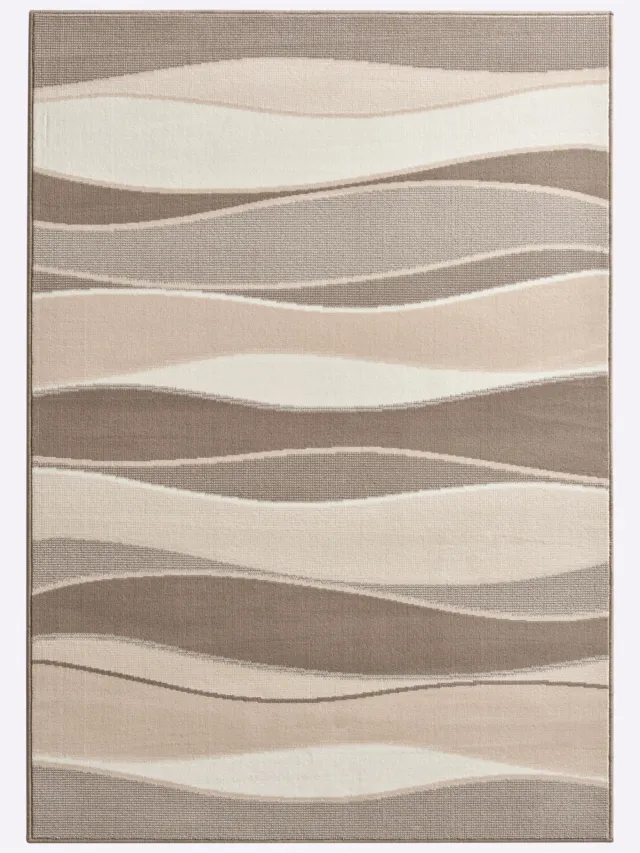 vloerkleed beige golfdessin beige/naturel