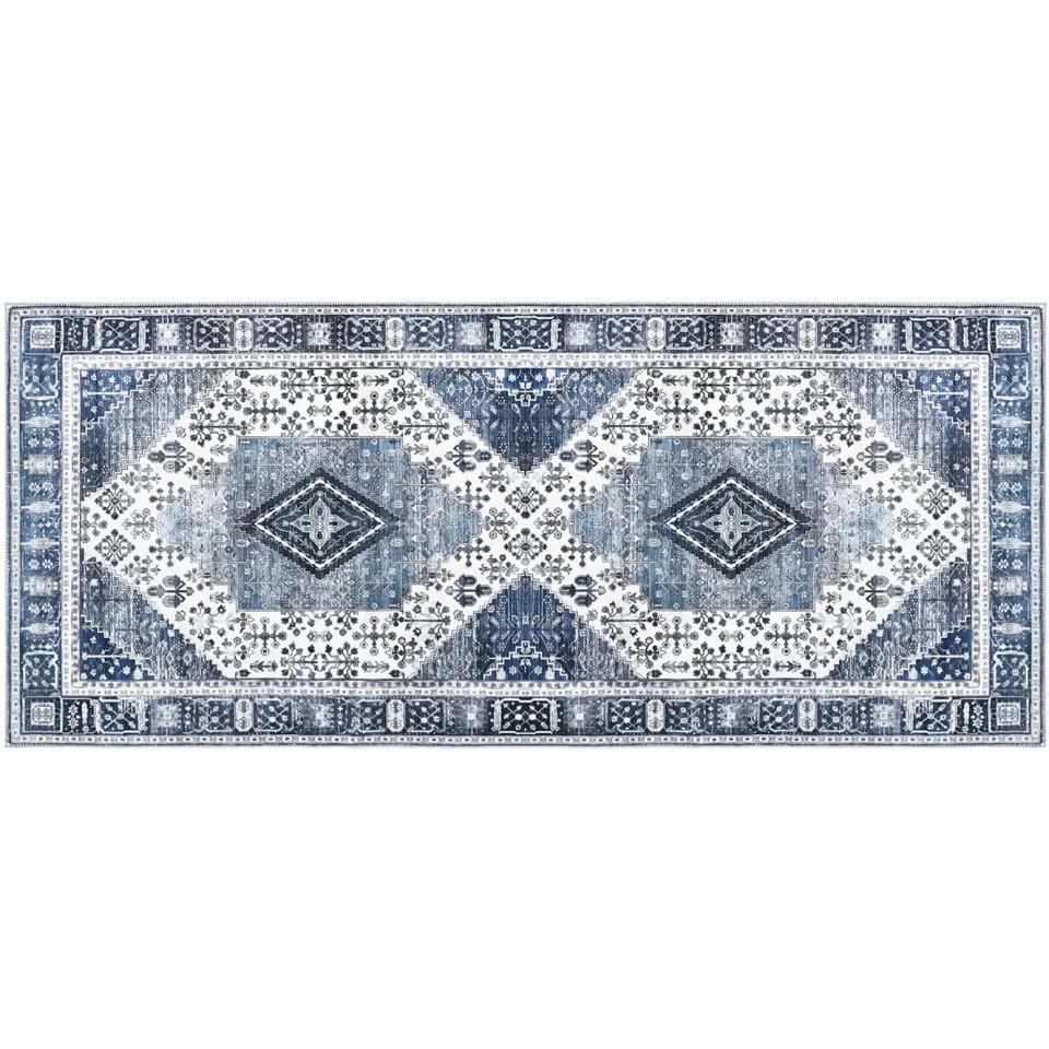 vidaXL Vloerkleed ORIZ Donkerblauw 80 x 200 cm 100% polyester Marineblauw