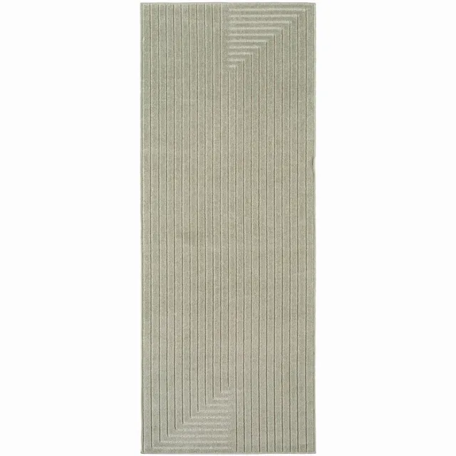 Ayyildiz Japandi-stijl binnen- en buitentapijt Nova (groen 1202) - 80x250 cm