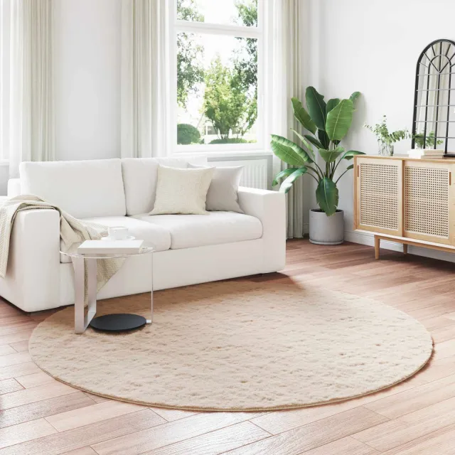 vidaXL Antislip vloerkleed van imitatie konijnenbont OLITE Taupe, foto 2