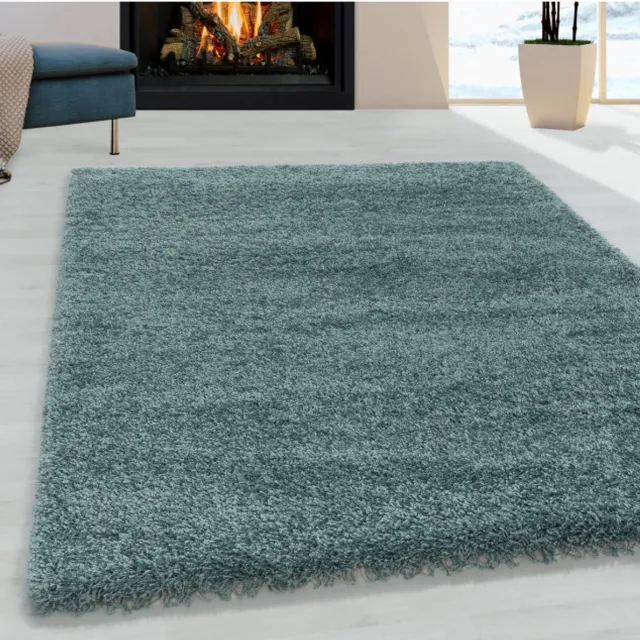 TapisTrend Harig tapijt Blauw 120x170 cm Shaggy Design woonkamerkleed, zachte pool, monochroom, aqua