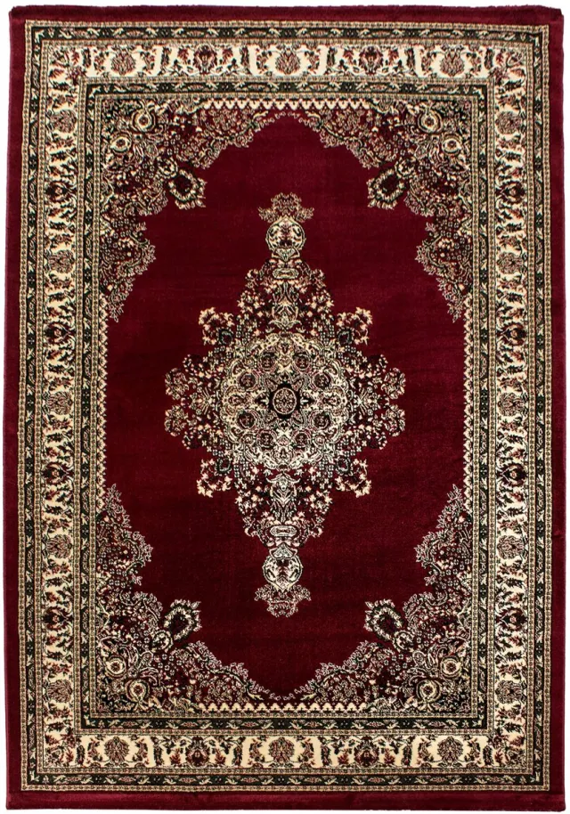 Tapijtenmagazijn Varamin – Klassiek Vloerkleed – Rood – Laagpolig & Oosters Design