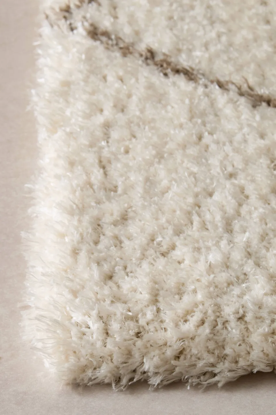 NOUS Living hoogpolig vloerkleed crème bruin, foto 3