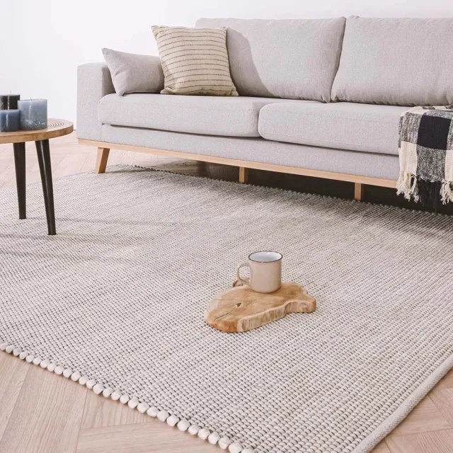 Nordic Weavers Wollen vloerkleed - Lett wit 200x290