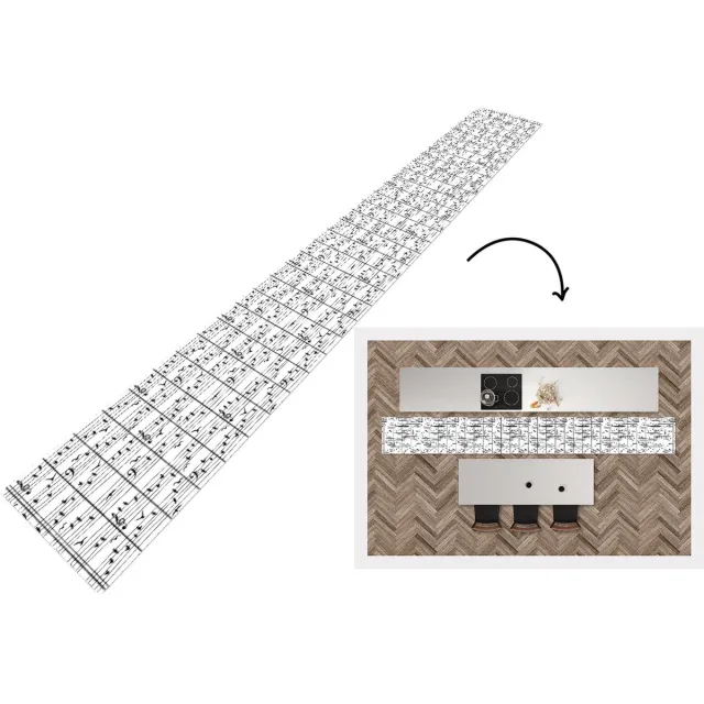 KitchenYeah Keukenloper - Keukenmat - Patroon - Vogel - Muziek - Keuken vloerkleed multicolor, foto 3