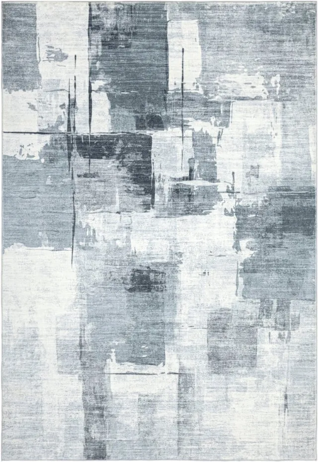 Padiro design laagpolig vloerkleed 120 x 170 cm - lichtgrijs - modern abstract ontwerp - voor binnen en buiten - van polyester en katoen