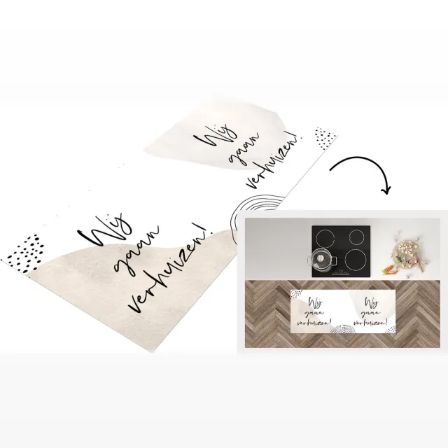 KitchenYeah Keukenloper - Loper keuken - Quotes - Verhuizen - Nieuw huis - Keukenloper vinyl Multicolor