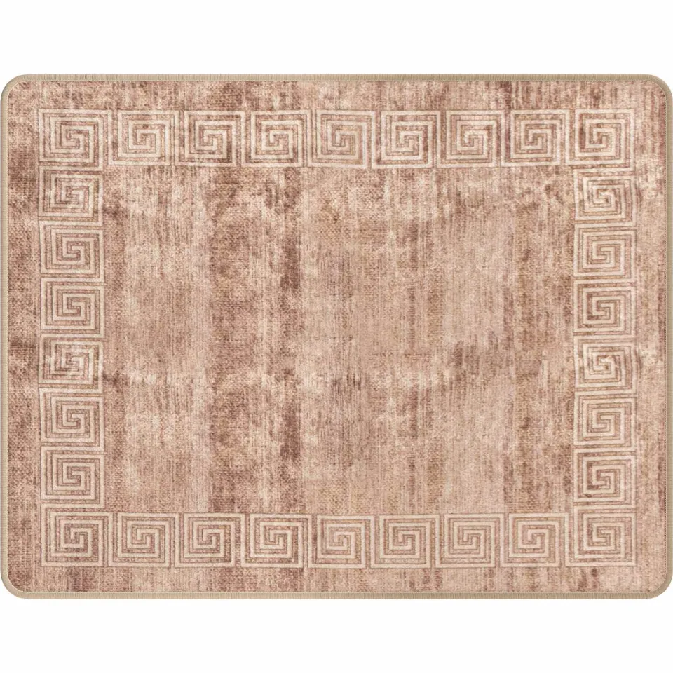 vidaXL Vloerkleedloper MARSA Beige en goud 80 x 100 cm Wit