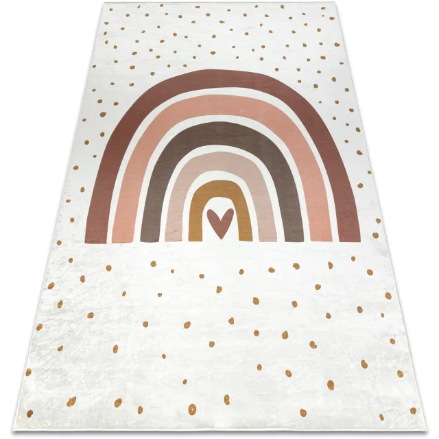RUGSX Kleden Rugsx BAMBINO 46960 tapijt wasbaar Regenboog, stippen vo 200x290 cm Wit