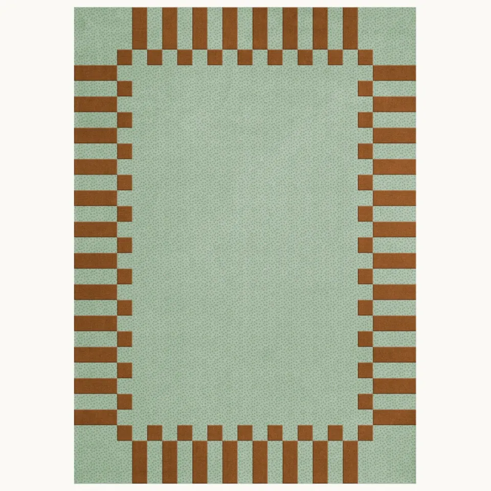Layered Teklan Frame Pistachio Camel - 200 X 300 cm Groen; Bruin