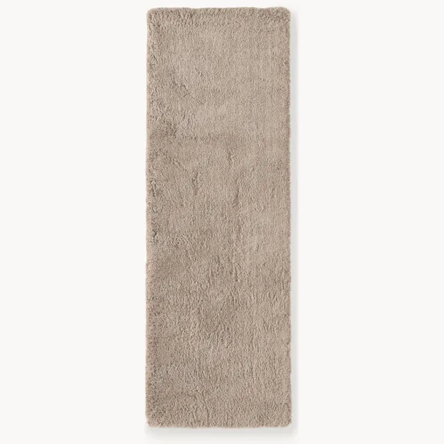 Westwing Collection Hoogpolige extra zachte loper Leighton taupe