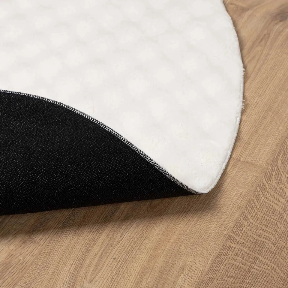 vidaXL Vloerkleden Rond SIROLO Crèmekleurig Ø 200 CM Polyester, foto 4