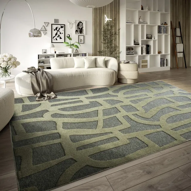 Villeroy & Boch Flycarpets Villeroy & Boch - Laagpolig Vloerkleed - Therese - Jungle Groen - 200x290 cm