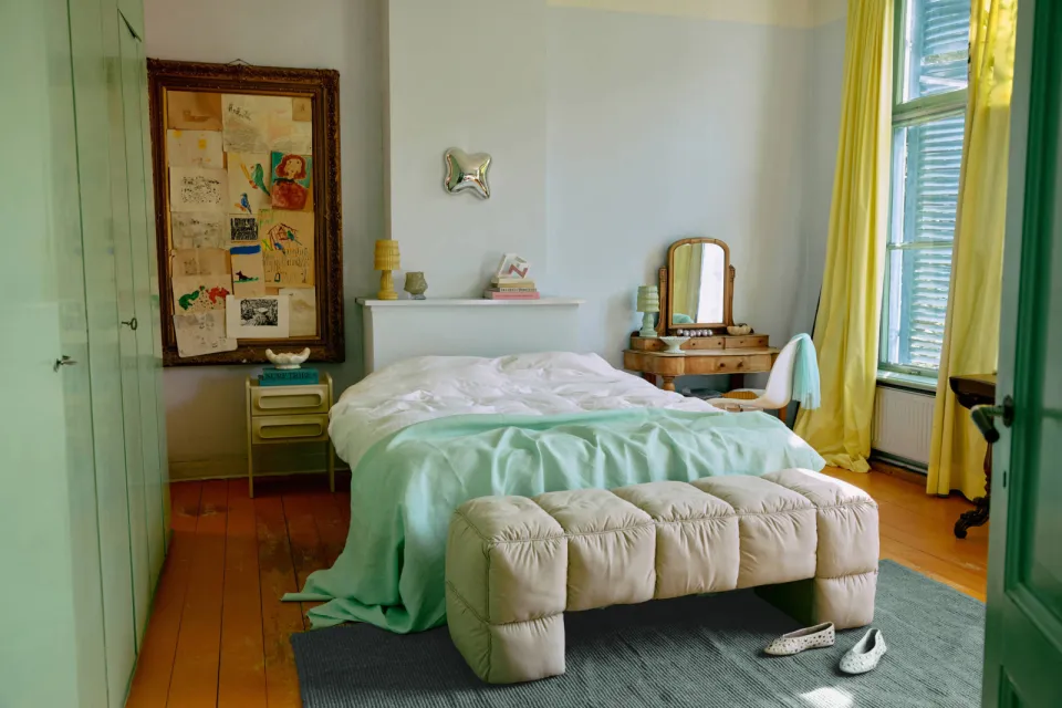 HKLIVING jute vloerkleed petrol, foto 2