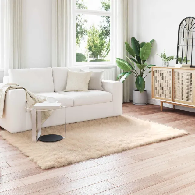 vidaXL Tapijt van imitatie TAFALLA Beige 100 x 200 cm Polyester, foto 2