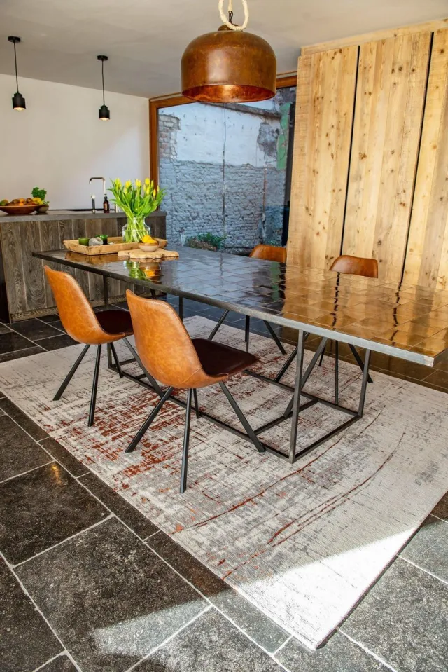 Louis de Poortere Wasbaar Binnen & Buiten Vloerkleed - 170 x 240 cm - Louis De Poortere Griff Copperfield - Laagpolig Tapijt - Gerecycled PET - Made in Belgium - Circulair Brown