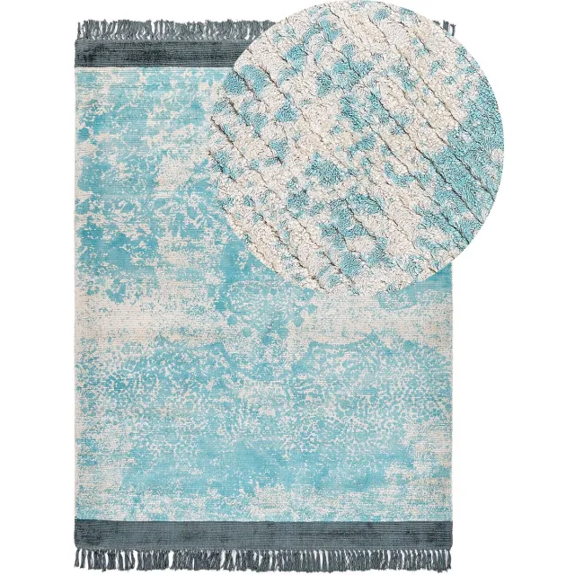 Beliani AKARSU - Vloerkleed - Lichtblauw - Viscose