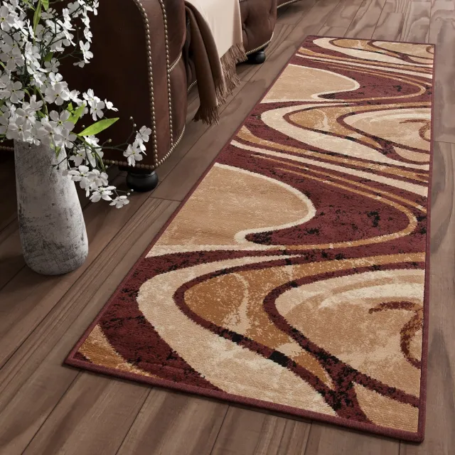 Tapiso Dream Tapijt Loper Woonkamer Slaapkamer Bruin Abstract Interieur Praktisch Duurzaam Design Woonsfeer Hoogwaardig