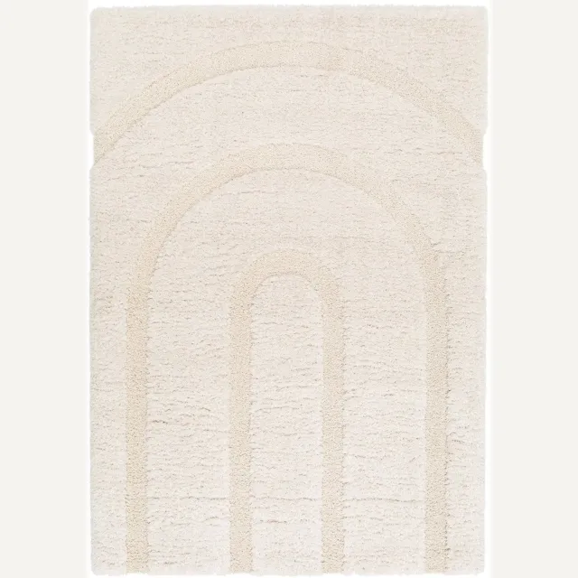 AFK Living Shaggy tapijt dik gerecycled polyester met reliëf ARCADIA beige