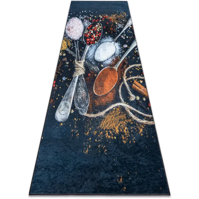 RUGSX Kleden Rugsx ANDRE 9002 tapijt wasbaar lepels, specerijen keuke Blauw