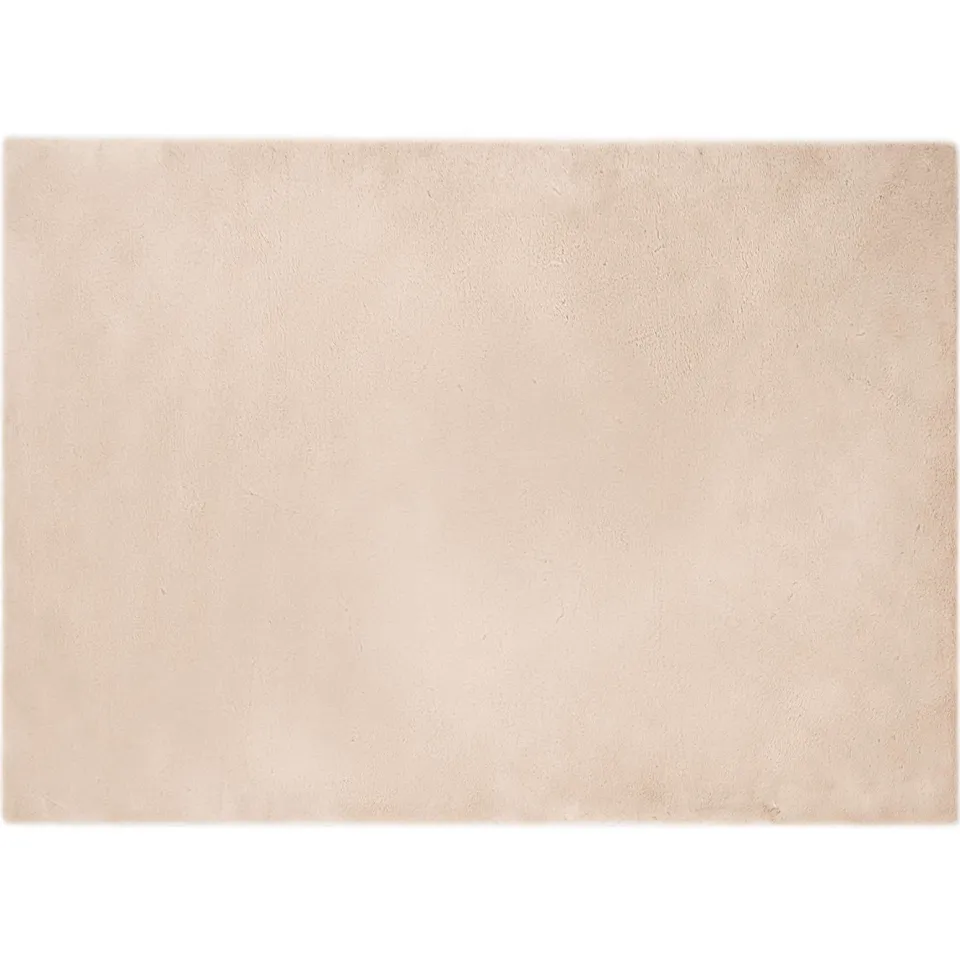 vidaXL Antislip vloerkleed van imitatie konijnenbont OLITE Taupe