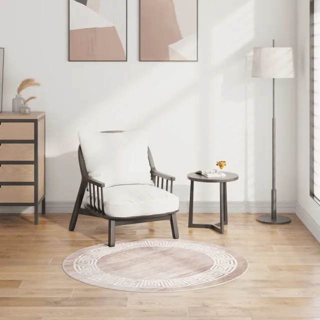 vidaXL Vloerkleed wasbaar 120 cm beige, foto 2