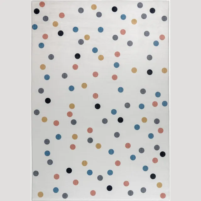 Muratap Kindervloerkleed Stippen Creme Multi Wasbaar Antislip