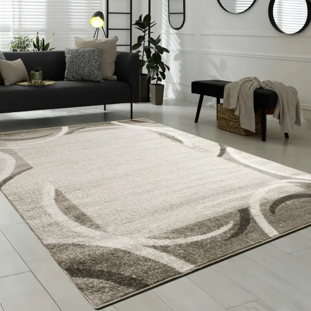 flycarpets Laagpolig Modern Vloerkleed Sinovo - Kader - Bruin