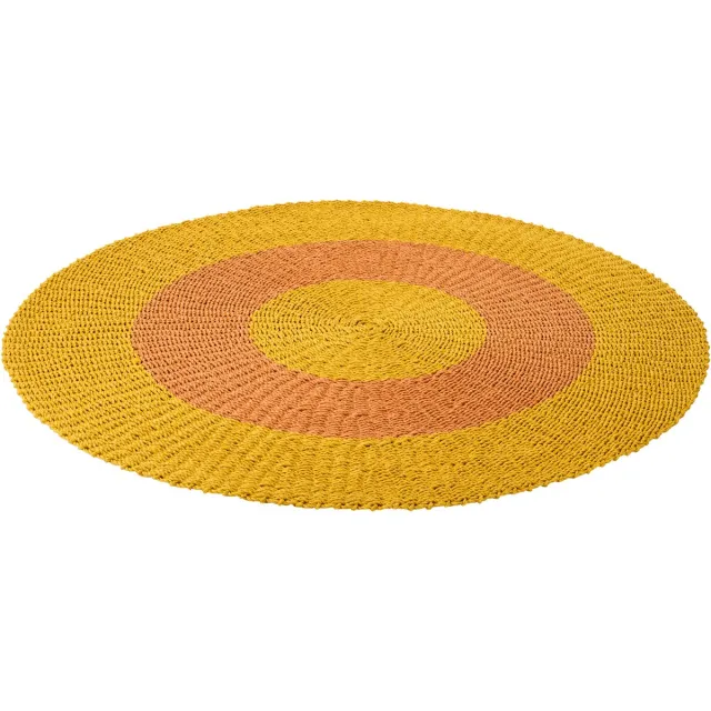 J-Line vloerkleed Gestreept - zeegras - oranje/warmgeel