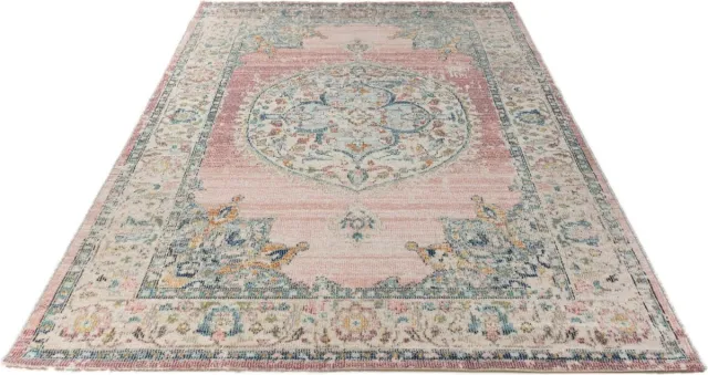 Merinos Karpet24 Salsa – Vintage Style Vloerkleed, Weerbestendig & UV-bestendig voor Binnen & Buiten-80 x 300 cm roze