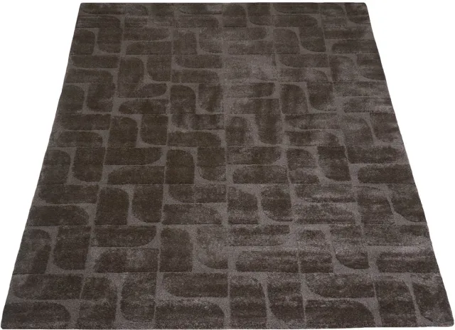 Veer Carpets Vloerkleed Nala Bruin - 240 x 340 cm - Design Hoog-Laag Vloerkleed in Scandinavische / Japandi / Hotel Chique Stijl