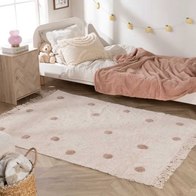 Little Olly Vloerkleed Kinderkamer - Lou Dots Taupe - 120x170cm
