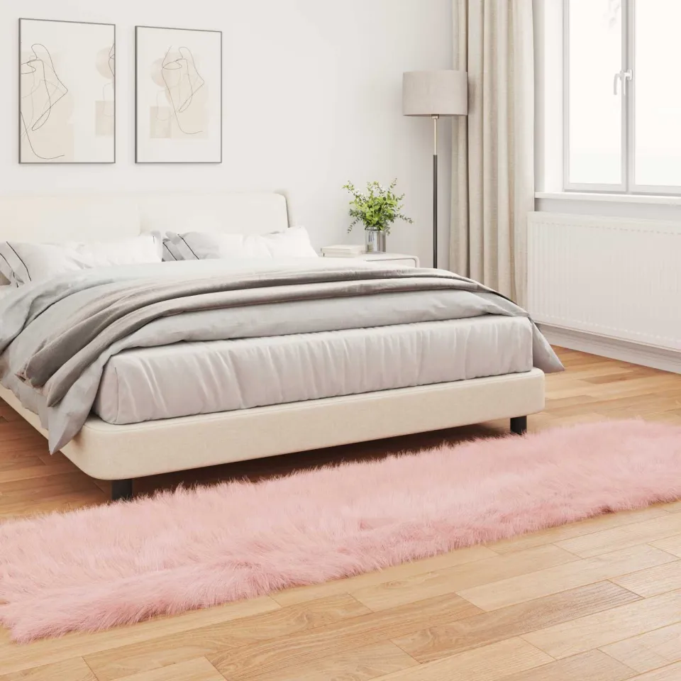 vidaXL Tapijt van imitatie TAFALLA Roze 80 x 250 cm Polyester, foto 3
