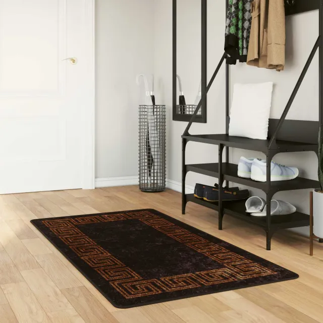 vidaXL Vloerkleedloper MARSA Zwart 100 x 150 cm Polyester en PVC, foto 2