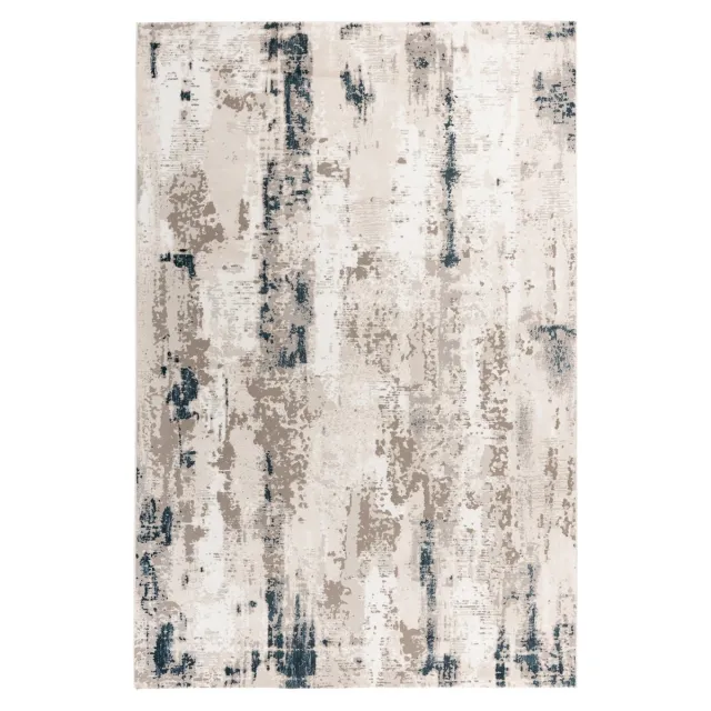 Padiro design laagpolig vloerkleed 120 x 170 cm - lichtbeige - modern abstract ontwerp - voor vloerverwarming - van polyester en katoen