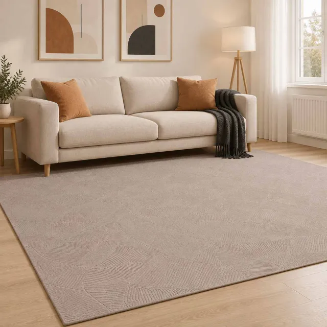 vidaXL Vloerkleed IZA Beige 200 x 280 cm 100% Polyester Laagpolig, foto 2