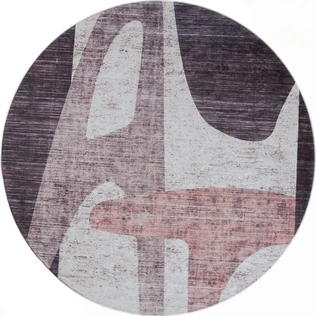 Veer Carpets Vloerkleed Form Rond ø200 cm - Design Vloerkleed met Geometrisch Patroon Bruin