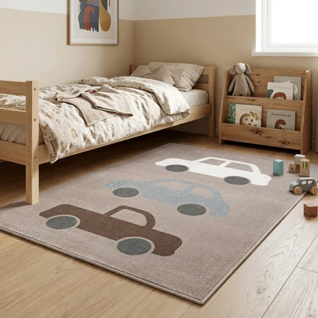 Little Olly Kinderkamer vloerkleed - Bowie Auto Taupe - 140x200cm