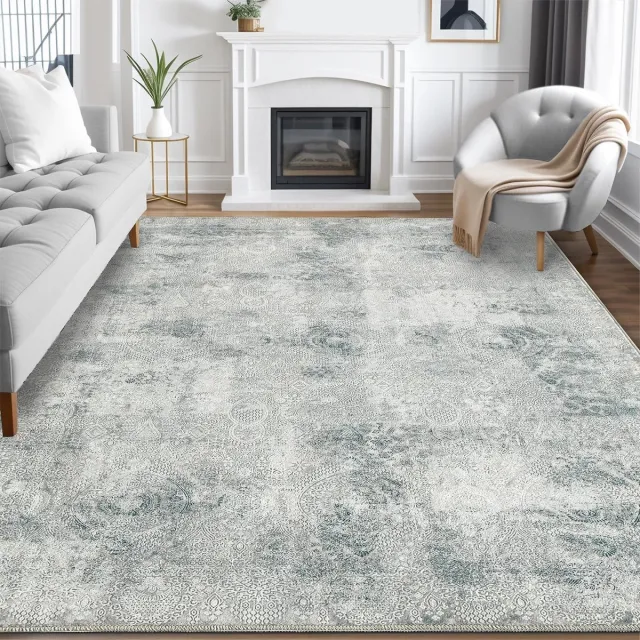 Ibenzoa Stijlvol Modern Grijs Tapijt voor Woonkamer en Slaapkamer met Antislip en Zacht Comfort