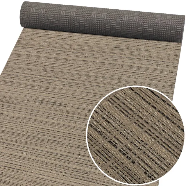 ANRO Keukenloper Luxe Linnenlook Beige 180x52cm – Antislip Gangloper Tapijtloper 3 mm Laagpolig
