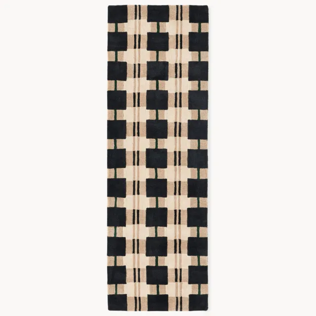Westwing Collection Handgetufte wollen loper Kimi Beige, Grijs