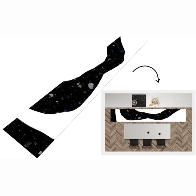 KitchenYeah Keukenloper - Loper keuken - Abstract - Minimalisme - Design - Keukenloper vinyl Multicolor