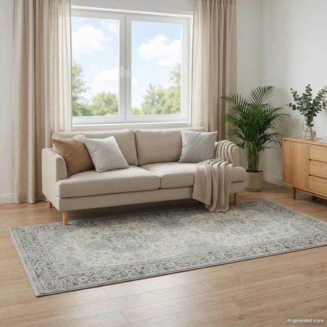 vidaXL Vloerkleed ORIZ Crèmekleurig 80 x 200 cm 100% polyester, foto 2