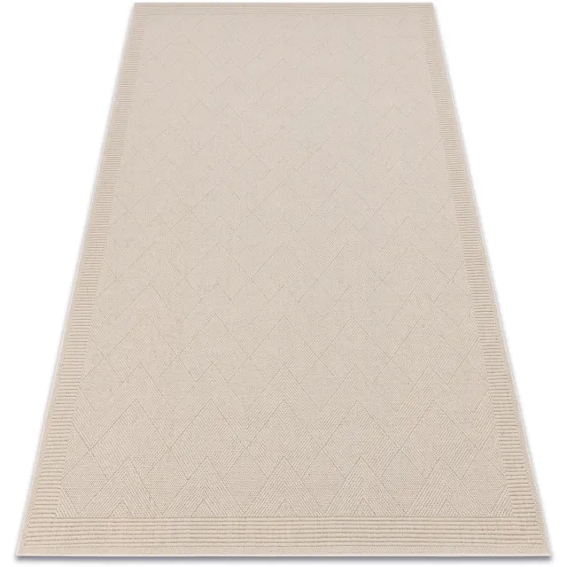 RUGSX Kleden Rugsx Wollen tapijt VILLA 7636/68200 Zigzag SIZAL, platg 120x170 cm Beige