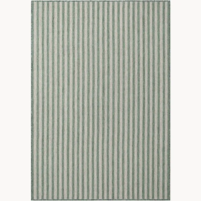 Ted Baker Laagpolig in- & outdoor vloerkleed Linley wit, groen