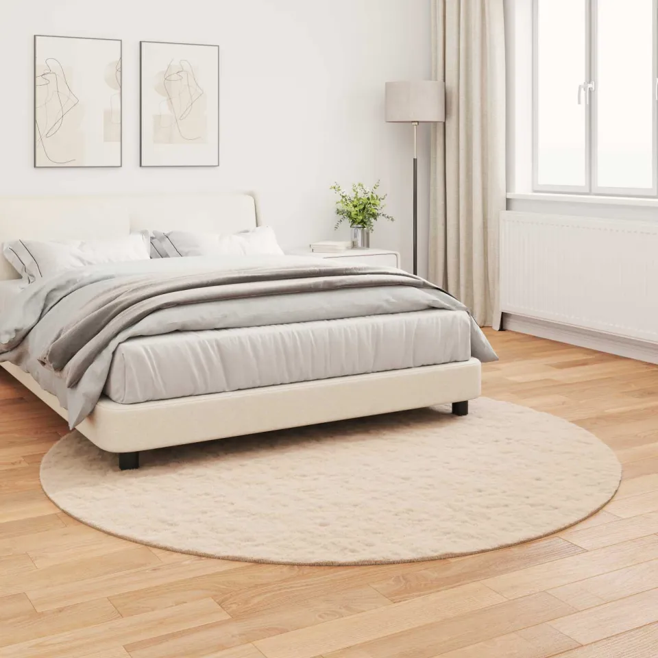 vidaXL Antislip vloerkleed van imitatie konijnenbont OLITE Taupe, foto 3