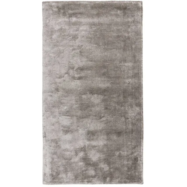 Padiro laagpolig vloerkleed met zachte uitstraling 80 x 150 cm - lichtgrijs - modern effen ontwerp - van viscose en katoen